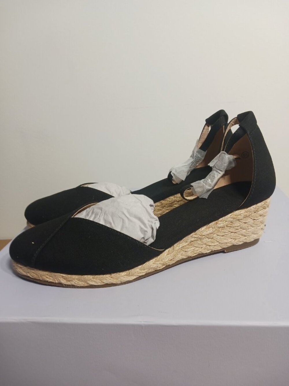juliet holy womens espadrilles sandals closed toe black SIZE 8.5